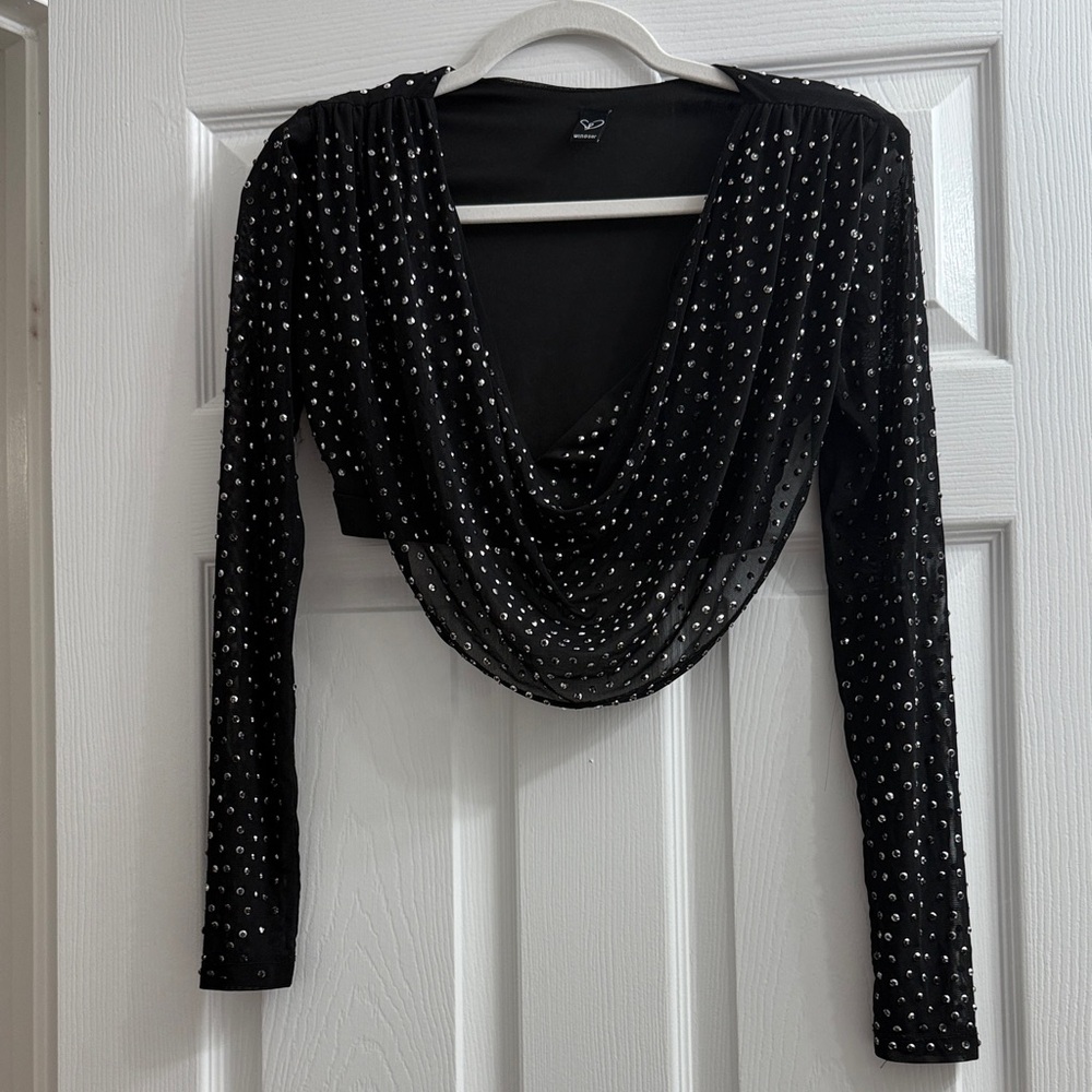 Windsor Black Top with Silver Detailing